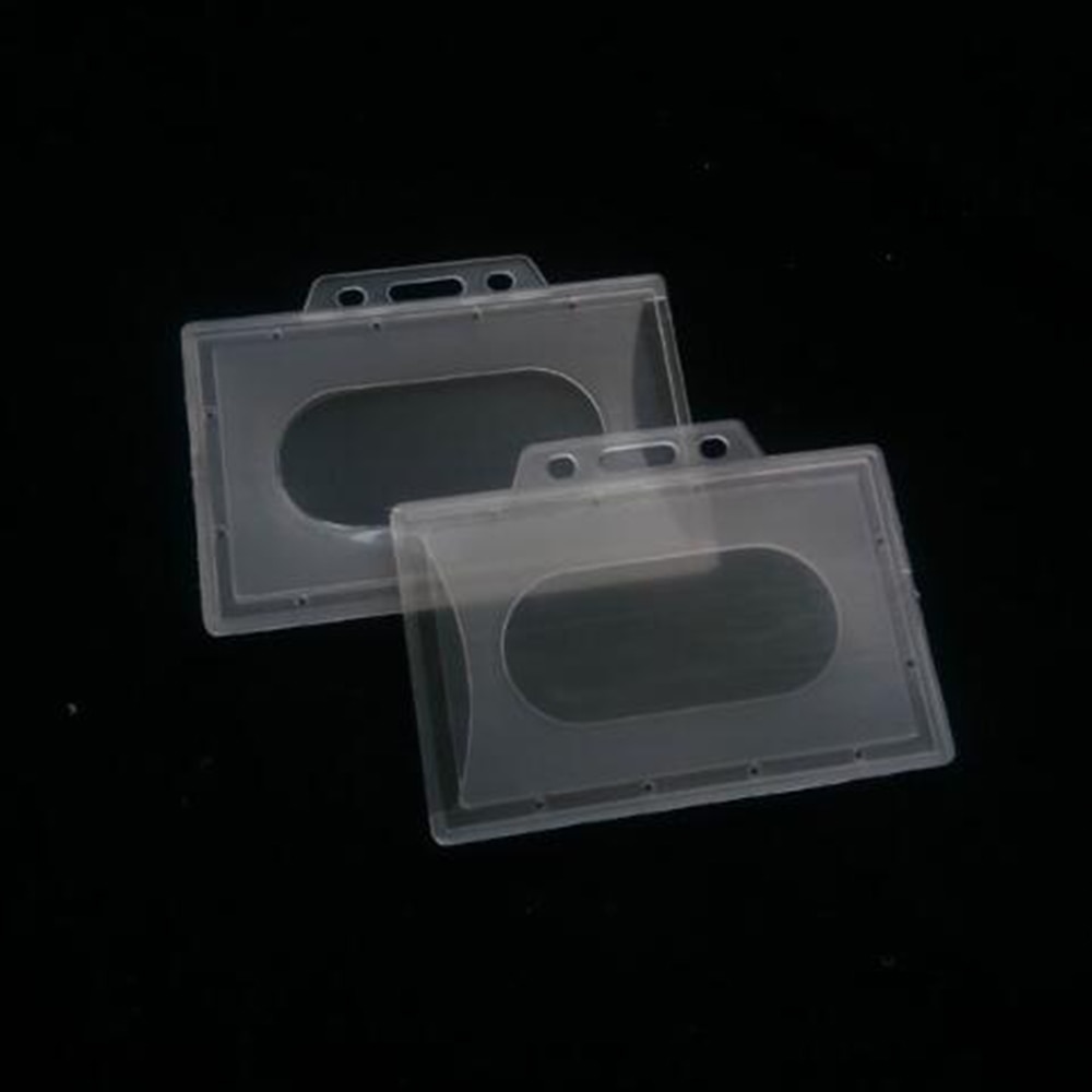 5 Pack Zware ID Badge Houder Met 3 Type Badge Houder Hard Plastic Clear Credit Kaarthouder Met Duim slots Houdt 2 Kaart