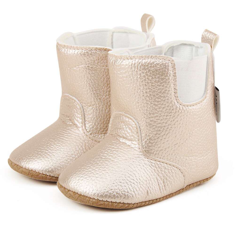 Herfst winter effen pu leren baby mocassins laarzen voor babymeisjes jongens eerste loopschoenen laarzen 0-18 maanden