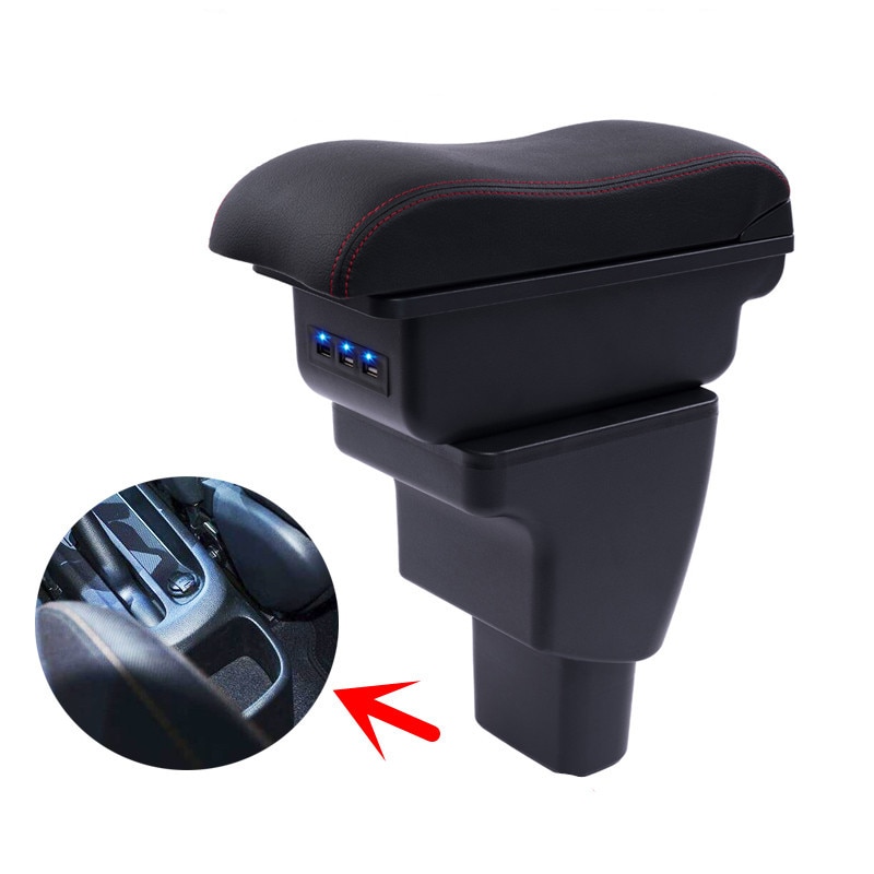 Voor hyundai  i10 armsteun box centrale opbergruimte opbergbox armsteun box met bekerhouder asbak usb-interface 2006