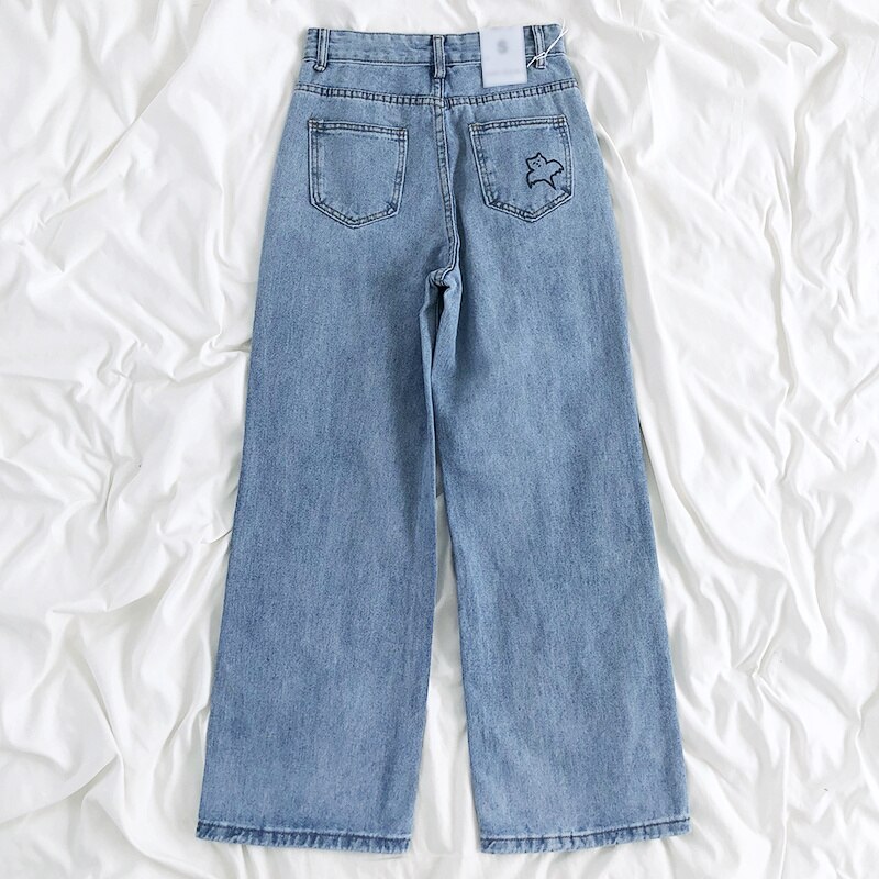 Vintage Wide Leg Jeans for Women Streetwear High Waist Loose Straight Denim Pants Female 2024 Spring Wild Casual Trousers