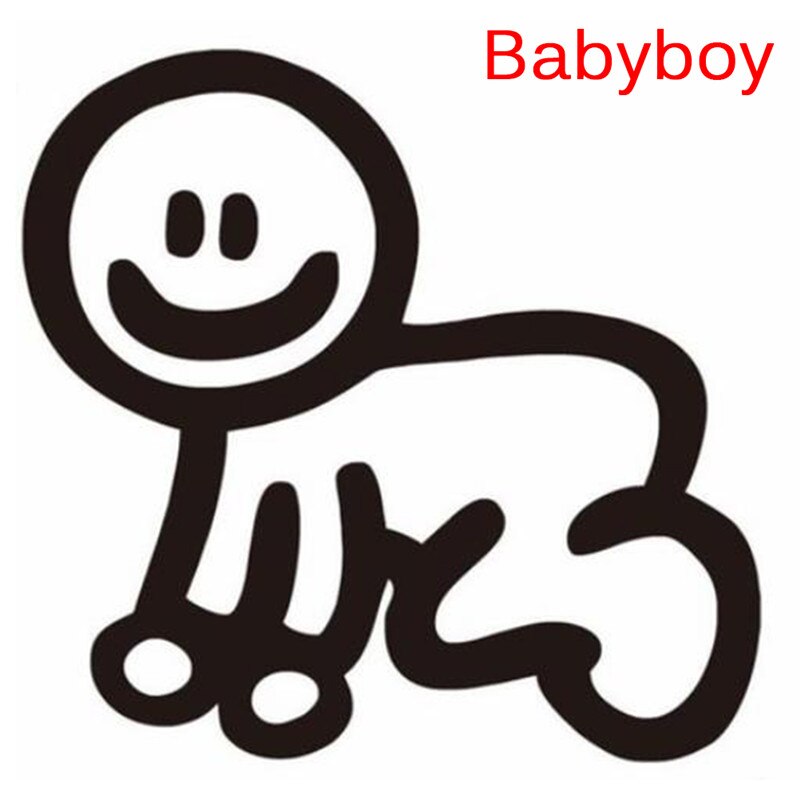 1set Lovely Custom Family Member Viny Decal Car Stick Figure DIY Adhesive Window Car Stickers Waterproof Auto Sticker: baby boy