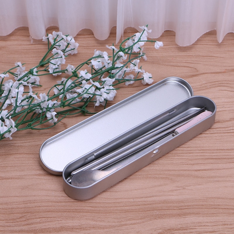 Plumier en aluminium argenté stylo boîte de rangement papeterie organisateur école utilisation de bureau
