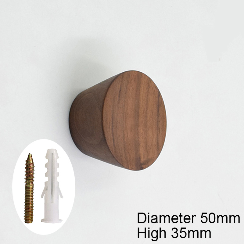 Cintre mural en bois naturel pour vêtements, porte-manteau, porte-clés, chapeau, écharpe, articles divers, sac à main, organisateur de rangement, support de salle de bain: Black walnut 3.5x5cm