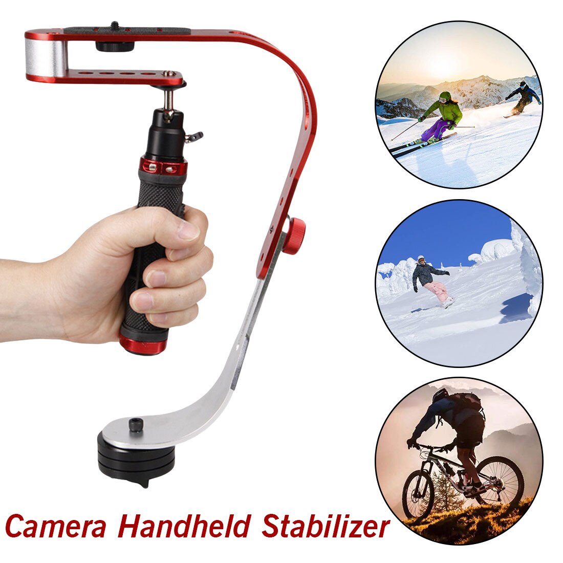 Universal Red Alloy Aluminum Mini Handheld Digital Camera Stabilizer Video Steadicam Mobile DSLR 5DII Motion DV Steadycam