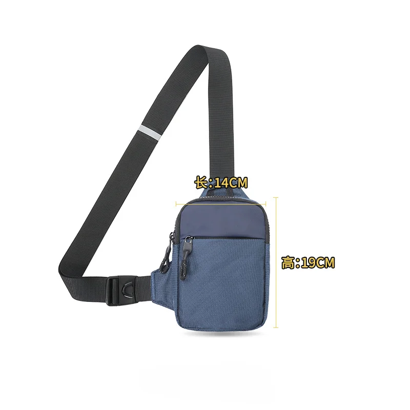 Heren Reis Sling Tas Borst Kleine Canvas Schouder Crossbody Tassen Mini Doek Taille Packs Sport Cross Telefoon Anti-Diefstal Handtas: Blauw