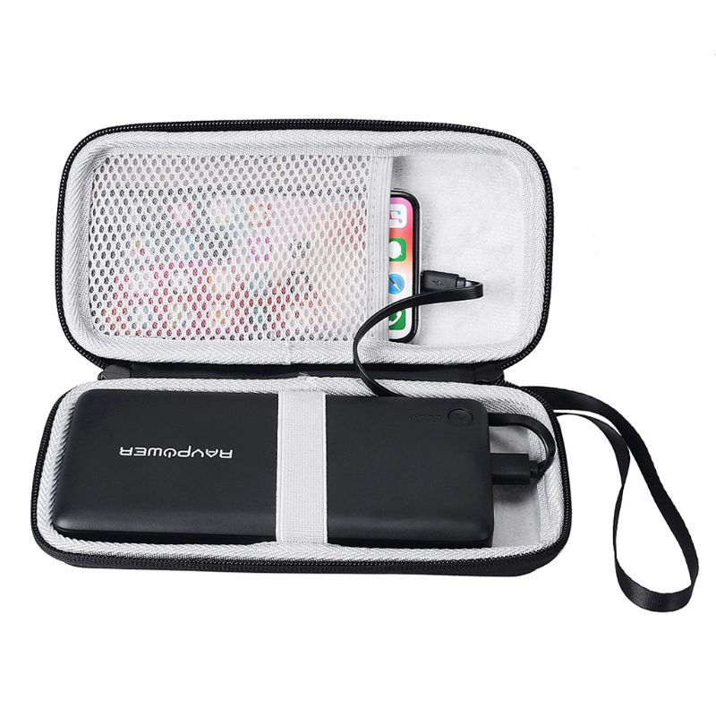 Travel Hard EVA Zipper Case Storage Bag Pouch for Anker PowerCore 26800 for RAVPower 26800 and cable