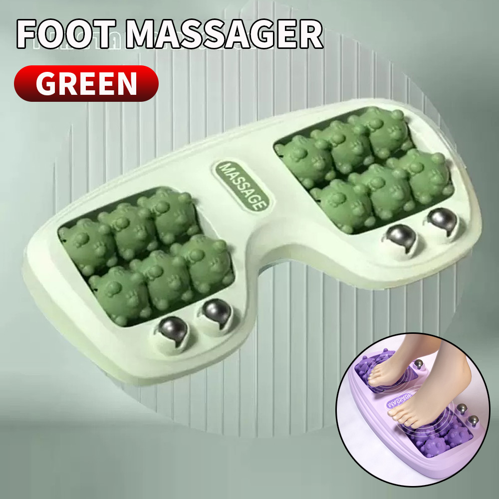 1 foot massager, no battery required, 4 rows of rollers, acupressure massage and relaxation, suitable for daily home foot massag: green