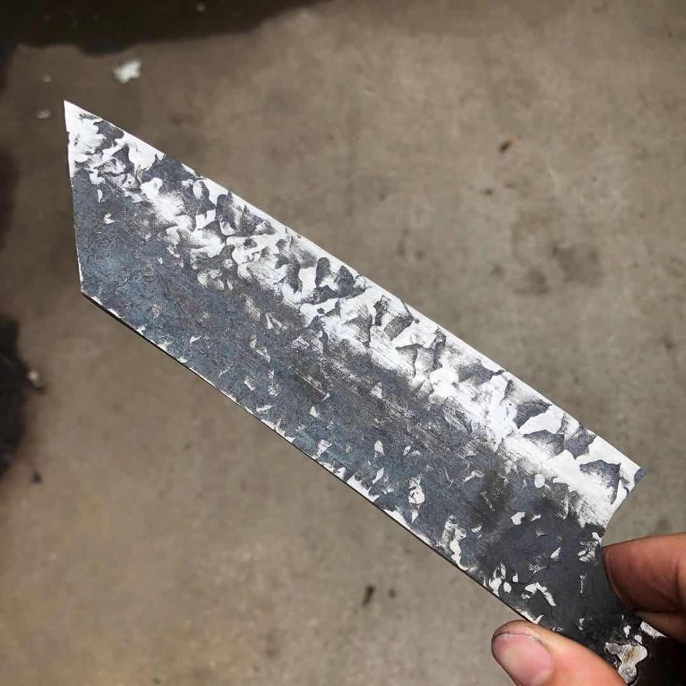 Damaskus stål smidd kinesisk kløver diy blank blade kjøkkenkniver kjøttgrønnsaker skiververktøy