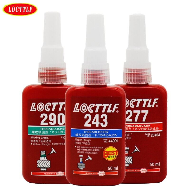 Locttlf-adhesivo anaeróbico para tornillos, pegamento para todo tipo de rosca de Metal, 50/250ml, 222, 241, 242, 243, 262, 263, 271, 272, 277, 290