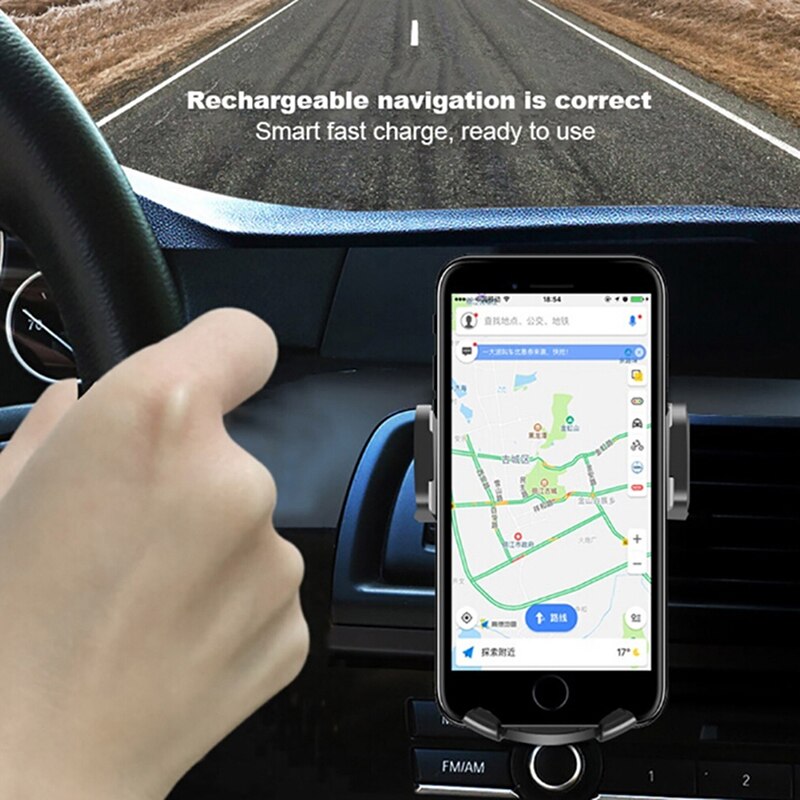 Gravity Auto Mount Qi Draadloze Oplader Lading Pad Mobiele Telefoon Houder Stand