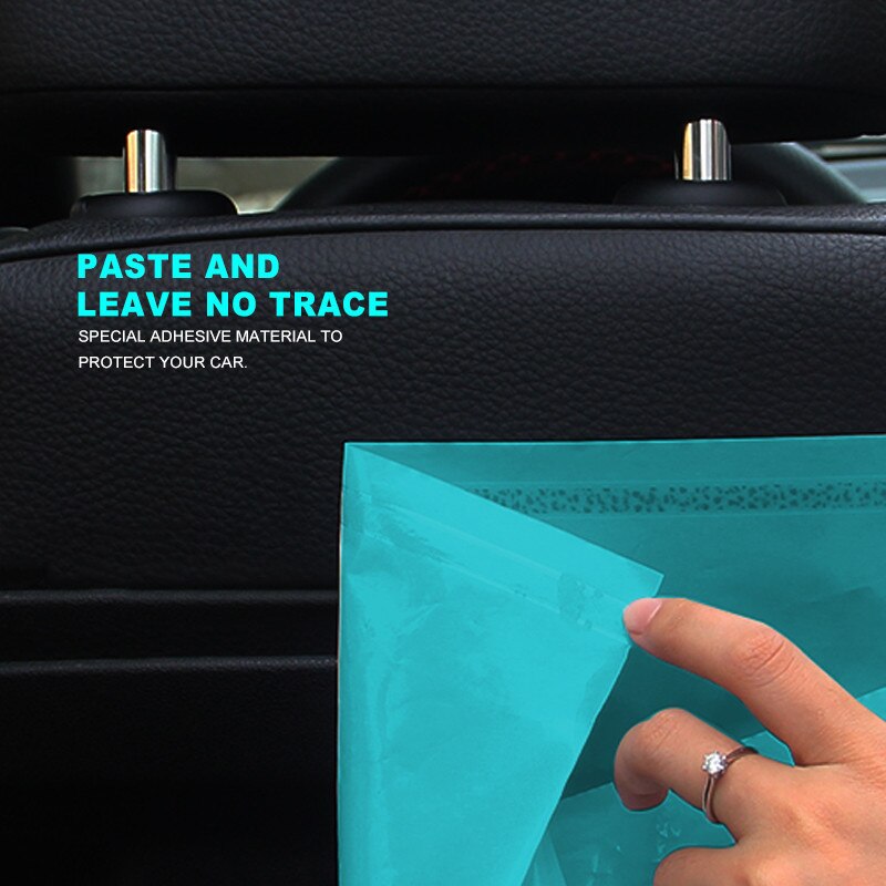 5pcs Car Trash Can Biodegradable Environmentally Self-Adhesive Auto Seat Back Hanging Trash Storage Bag Disposable Car Accessory