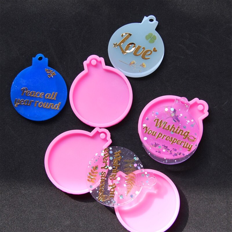 4 stück weihnachtskugel-anhänger, uv-epoxidharzformen, handgefertigte schlüsselanhänger, silikonformen, diy-bastelarbeiten, schmuckdekorationen, gießwerkzeuge