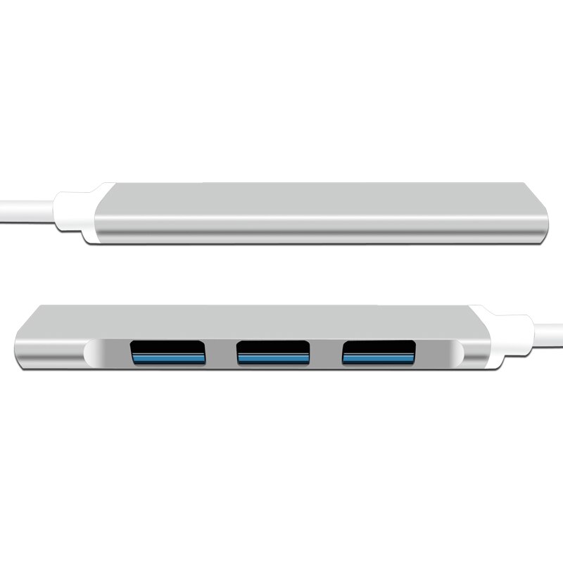Type-C Tot 4 Usb Hub Expander Ultradunne Mini Draagbare 4-Port Usb 3.0 Hub Usb power Interface Voor Macbook Laptop Tablet Compute