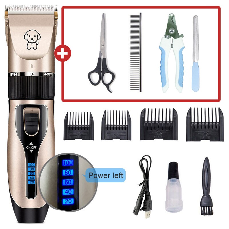 Hondentondeuse, geluidsarme hondentondeuse, hondentrimmer, kattentondeuse, trimmer voor huisdieren, usb-oplaadbaar: Macht  l02