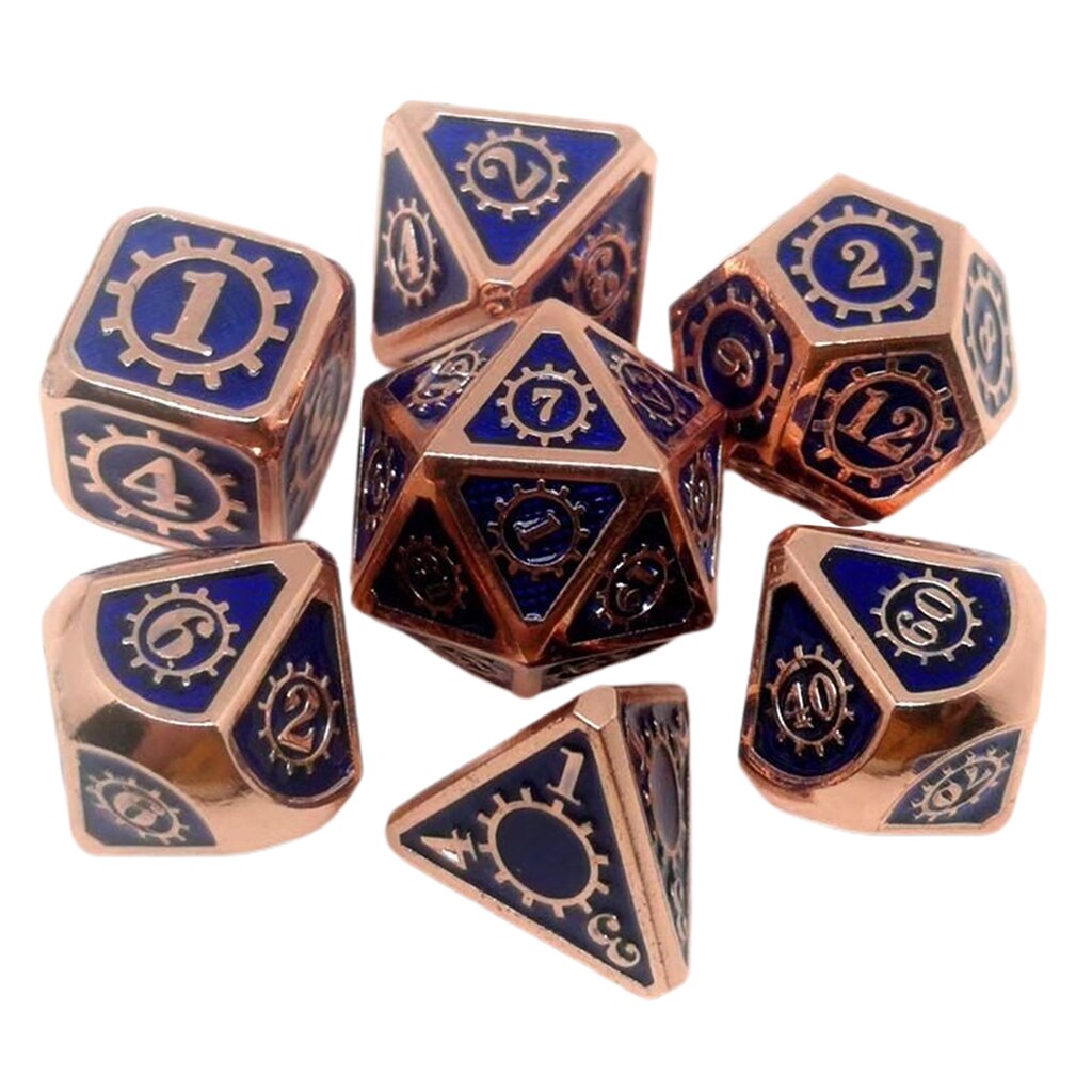 7Stck polyedrisch Multi-einseitig Metall Pro Drachen Waage DnD Pfadfinder RPG würfelt: 13