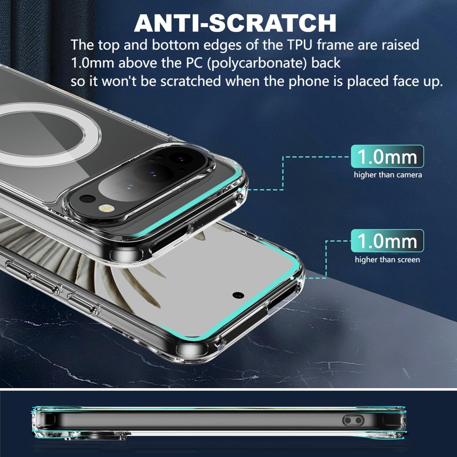 2-in-1 Magsafe portemonnee kaartsleuf transparant hoesje voor Google Pixel 9 Pro XL 8 Pro 7A 8A 9A duidelijke standaardhouder harde magnetische hoes