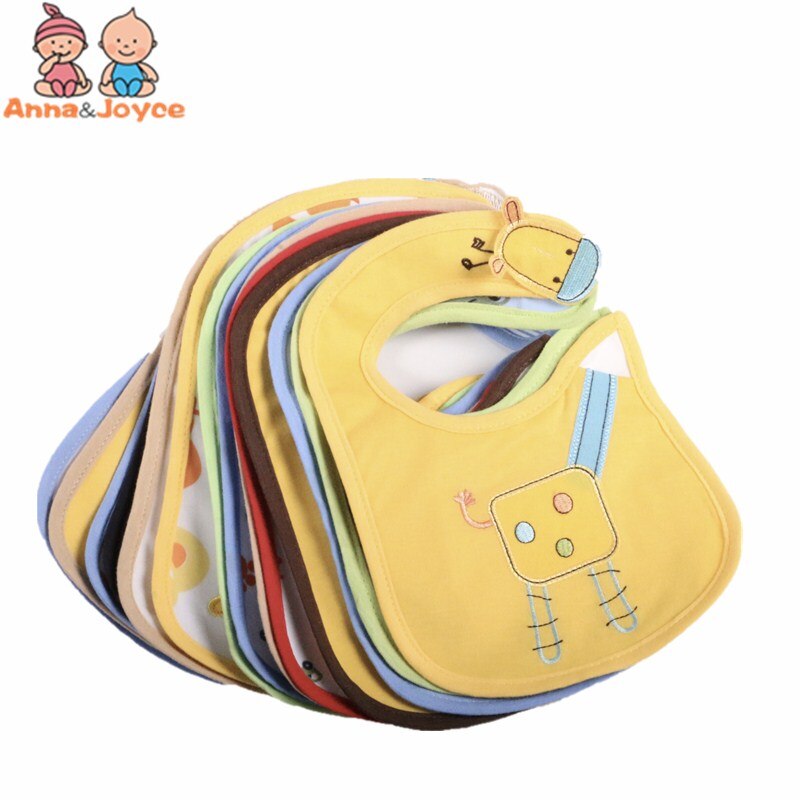 8 Stk/partij Katoen Slabbers Baby Geborduurde Speeksel Handdoeken Doeken Waterdicht Bib 1to 3 Jaar