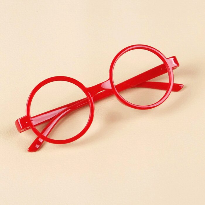 Sød baby rund brillestel børn ensfarvet brillestel nærsynt linse stel drenge og piger børn briller: Rød