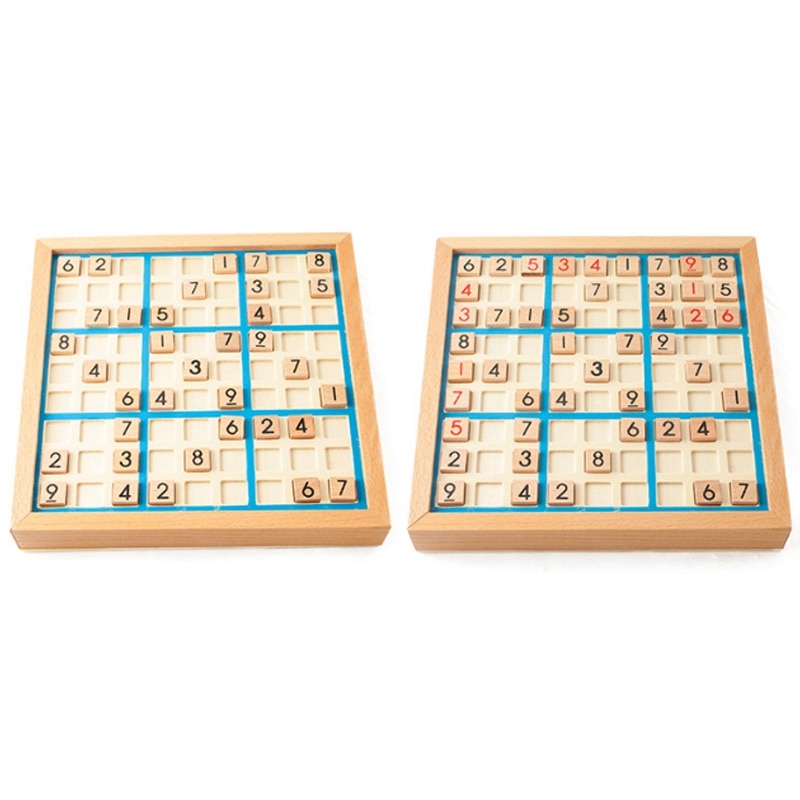 Sudoku skak cifre 1 to 9 kan kun sætte en gang i en hvilken som helst række linje og kontrollere intelligent fancy pædagogisk træ legetøj glad gam