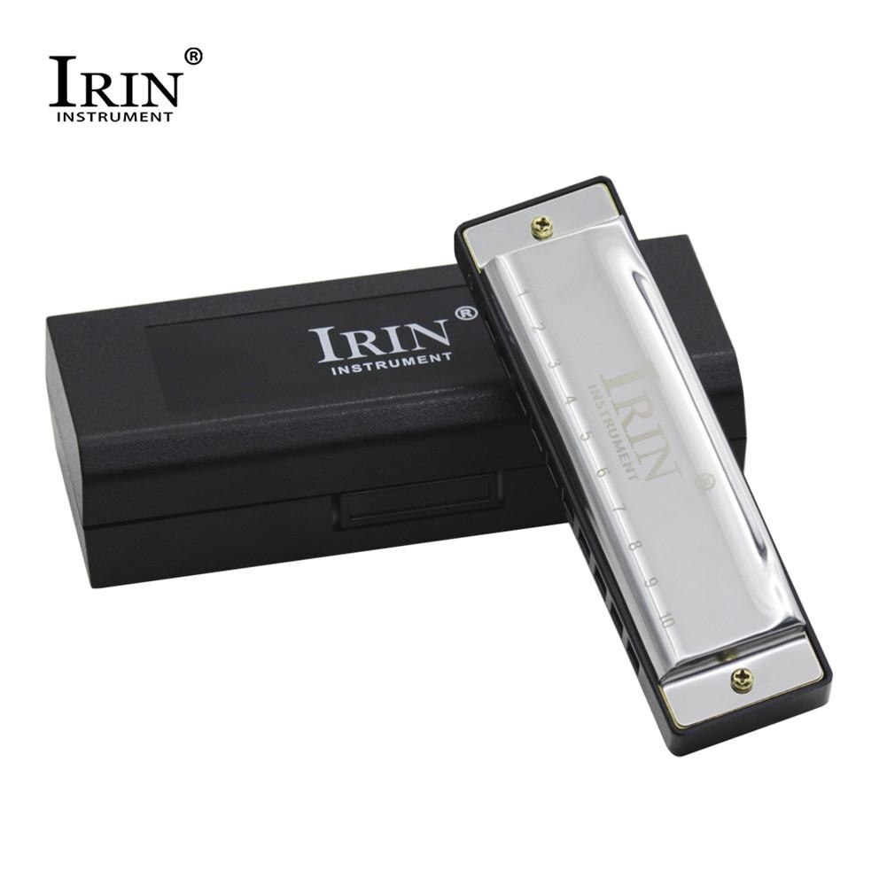 IRIN Harmonica Diatonische 10 Gaten 20 Tone G Key Mondharmonica Swan Mini Harmonica Harp Metalen Dubbele Rij Voor Rock jazz Blues: Silver