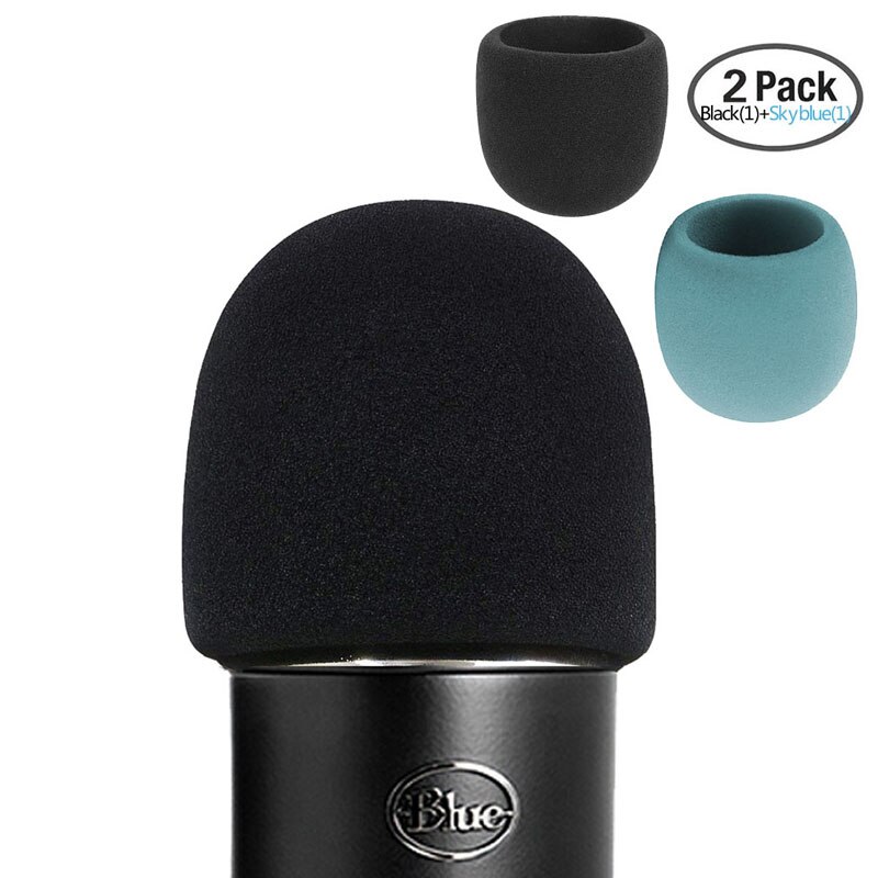 Shelkee-skummikrofon forrude til blå yeti, yeti pro kondensatormikrofoner - som popfilter til mikrofoner 2- pakke
