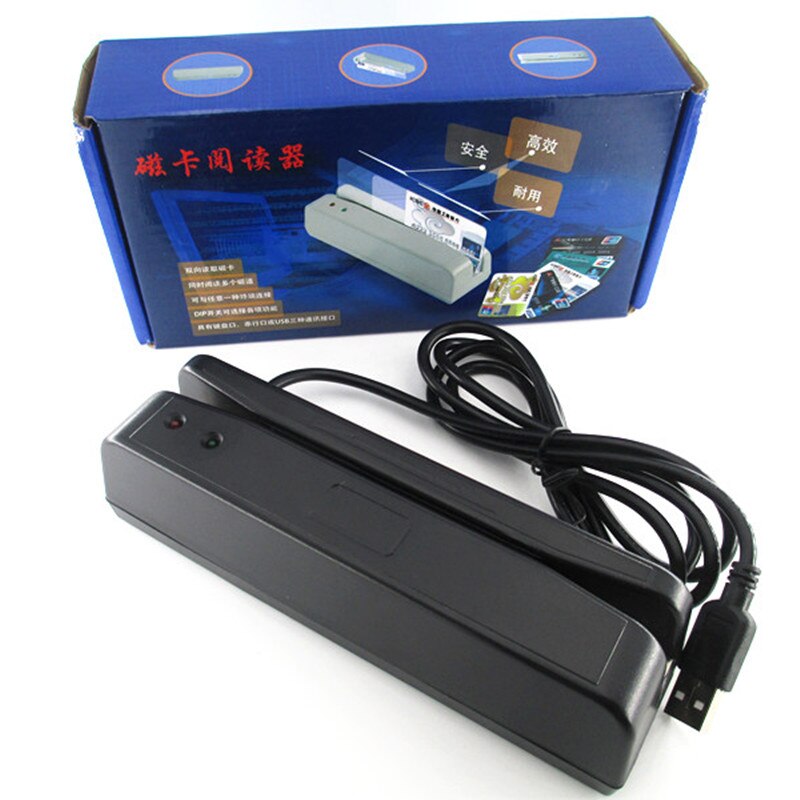 USB Universal Magnetic Card Barcode Reader Stripe Bidirectional Track 2 card reader 1 2 track black white colors