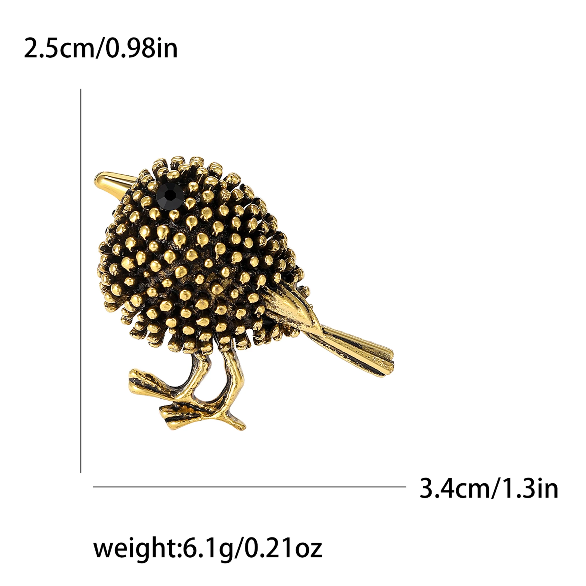 Emaille Vogel Broches voor Vrouwen Strass Zwaluw Pins Sparrow Badge Office Party Vriend Accessoires: Black Zinc Plated