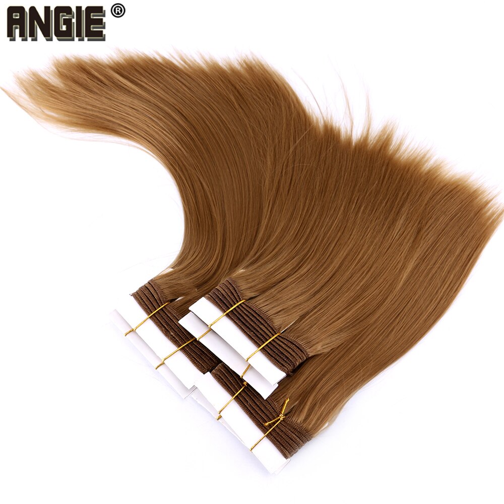 Angie-tissage synthétique lisse, soyeux, Extensions pour femmes, 8 à 20 pouces, mèche en Fiber