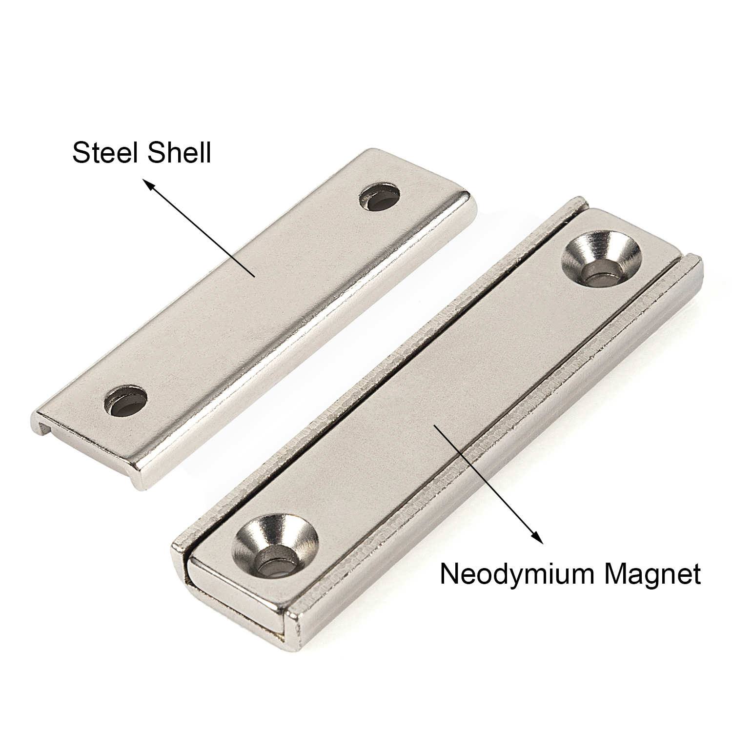 L40-L120mm Strong Magnet Magnetic Holder Square Rectangle Pot Magnets with Screws for DIY Projects, Science & Office Fridge