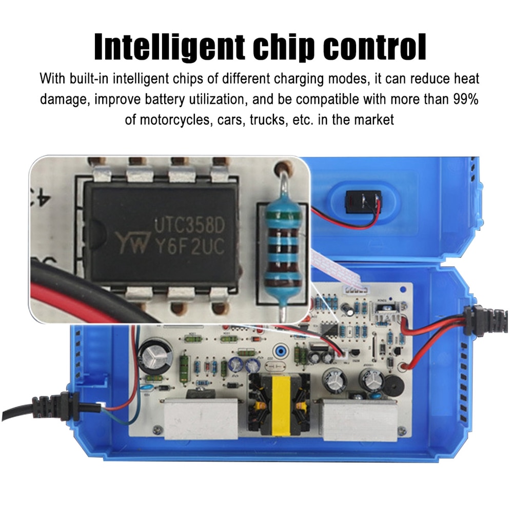 12V/24V 10A LCD Smart Fast Car Battery Charger for Auto Motorcycle Lead-Acid AGM GEL Batteries Intelligent Charging Units