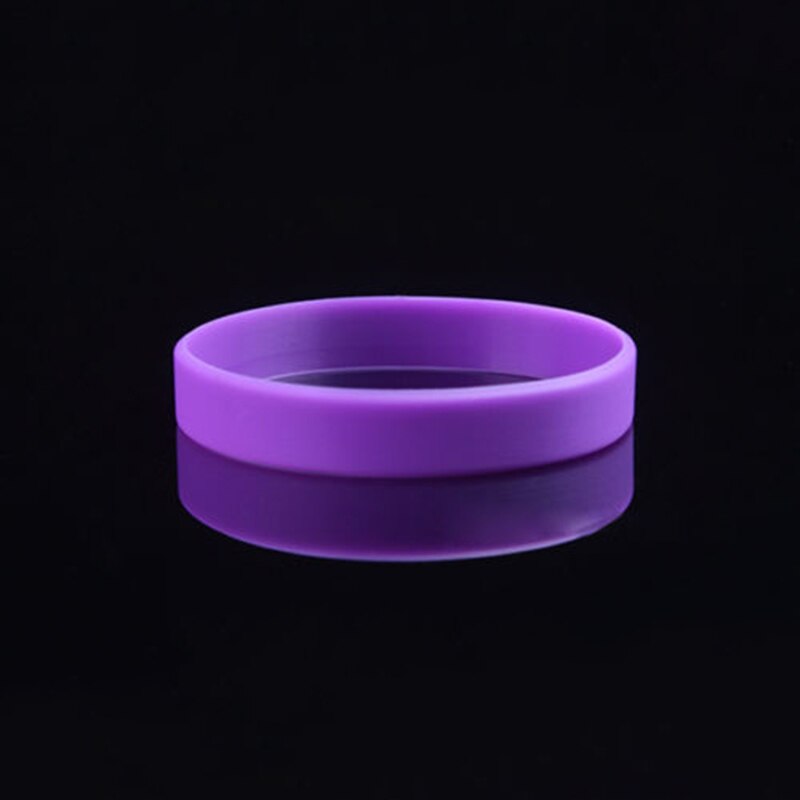 12 Kleuren 1Pc Vrouwen Mannen Silicone Rubber Armband Flexibele Wrist Band Manchet Armband Sport Jogger Running Casual Bangle: Purple