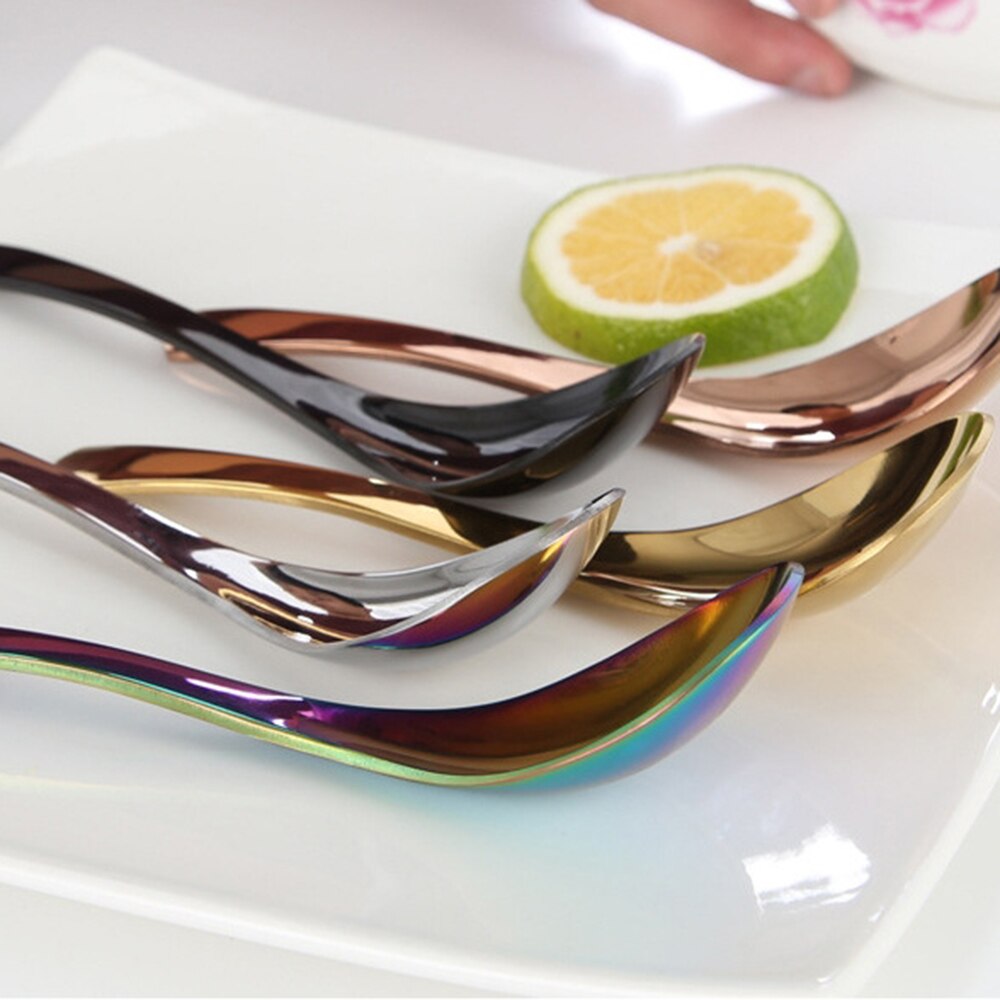 Vergulde Roestvrij Staal Chinese Lepel Ronde Bodem Lepel Multi-Specificatie Lepel Servies Gepolijst Bestek Servies