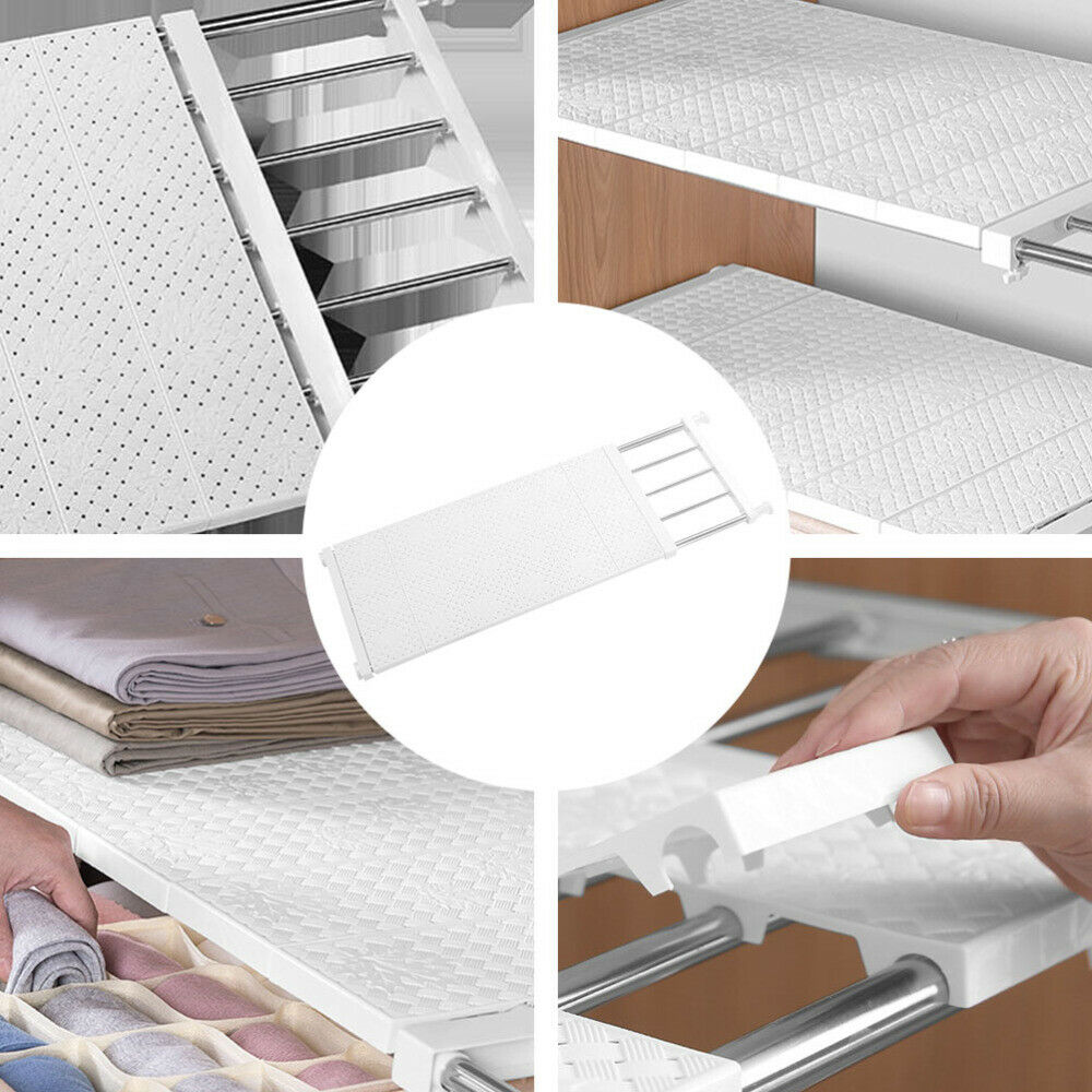 Closet Dividers Shelf Drawer Dividers Expandable Separator Nail-Free Storage Rack Shelf for Kitchen Bathroom Wardrobe