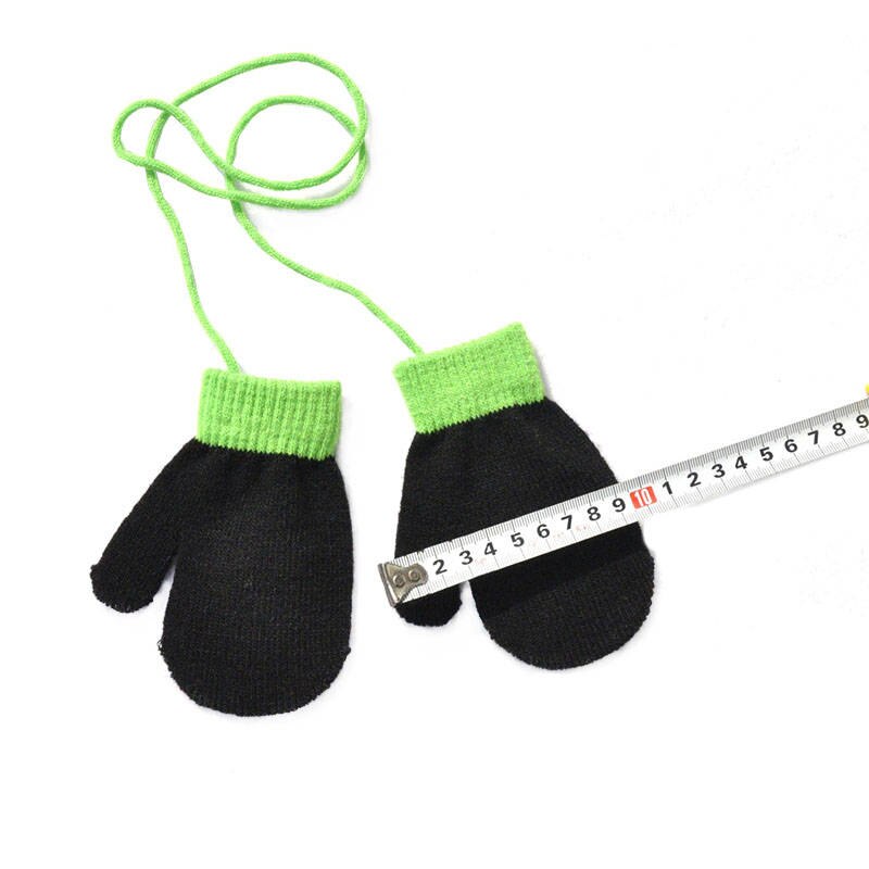 Warmom Kinderen Winter Warm Gebreide Jarretel Handschoenen Met Touw Volledige Vinger Wanten Handschoenen Voor Kinderen Peuter Kids Voor 1-4Y
