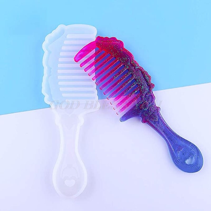 2 former kam 3d transparent epoxiharts diy mögel för diy kam gjutning silikon form konst hantverk gör handgjorda kam