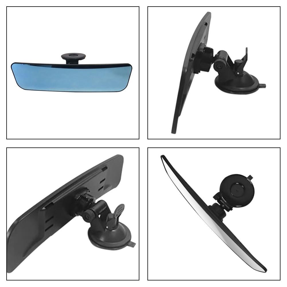 Espelho retrovisor universal anti-reflexo interior do caminhão de carro 360 graus girar espelho retrovisor com ventosa azul espelho reverso