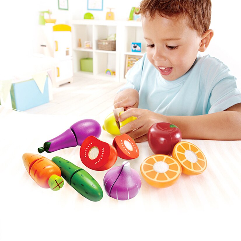 6Pcs Kunstmatige Groenten Fruit Snijden Speelgoed Voor Kinderen Plastic Voedsel Snijplank Mes Educatief Garm Gebruik Handen Belangstelling Speelgoed