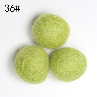 2.3cm 10Pcs 100% Wool Wool Felt Balls Lovely Diy Round Wool Ball Colorful Pom Poms craft Supplies handcraft Home Decro: 36 apple green
