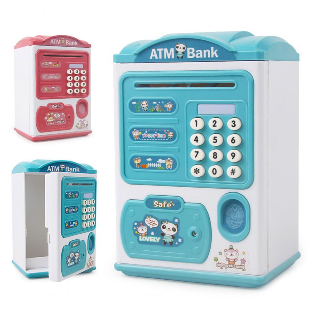 Simulation Fingerprint Sensor Unlock Password Fingerprint Automatic Roll-up Portable Electronic Piggy Bank Toys