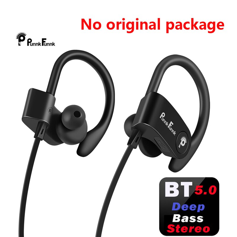 Sport Draadloze Hoofdtelefoon Bluetooth Koptelefoon 5.0 Ruisonderdrukking Deep Bass Stereo Hifi Oordopjes W/Mic Audifonos Bluetooth: Black-No package