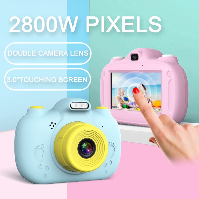 Mini lovely Anti-fall children's digital camera 3.0 screen full HD 1080P support various languages kids camera for kids