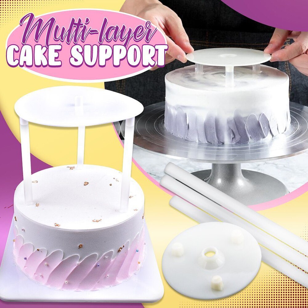 Multi-Layer Cake Ondersteuning Set Ronde Dessert Plank Cake Pakking Taart Ondersteuning Frame Cake Stands Bakken Tools Stapelen Beugels lbs
