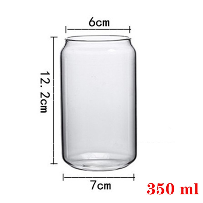 350/550ml värmebeständigt klart kaffemugg koks burk mjölk öl kall dryck juice kopp kontor drinkware för hem bar dryck butik: 350ml