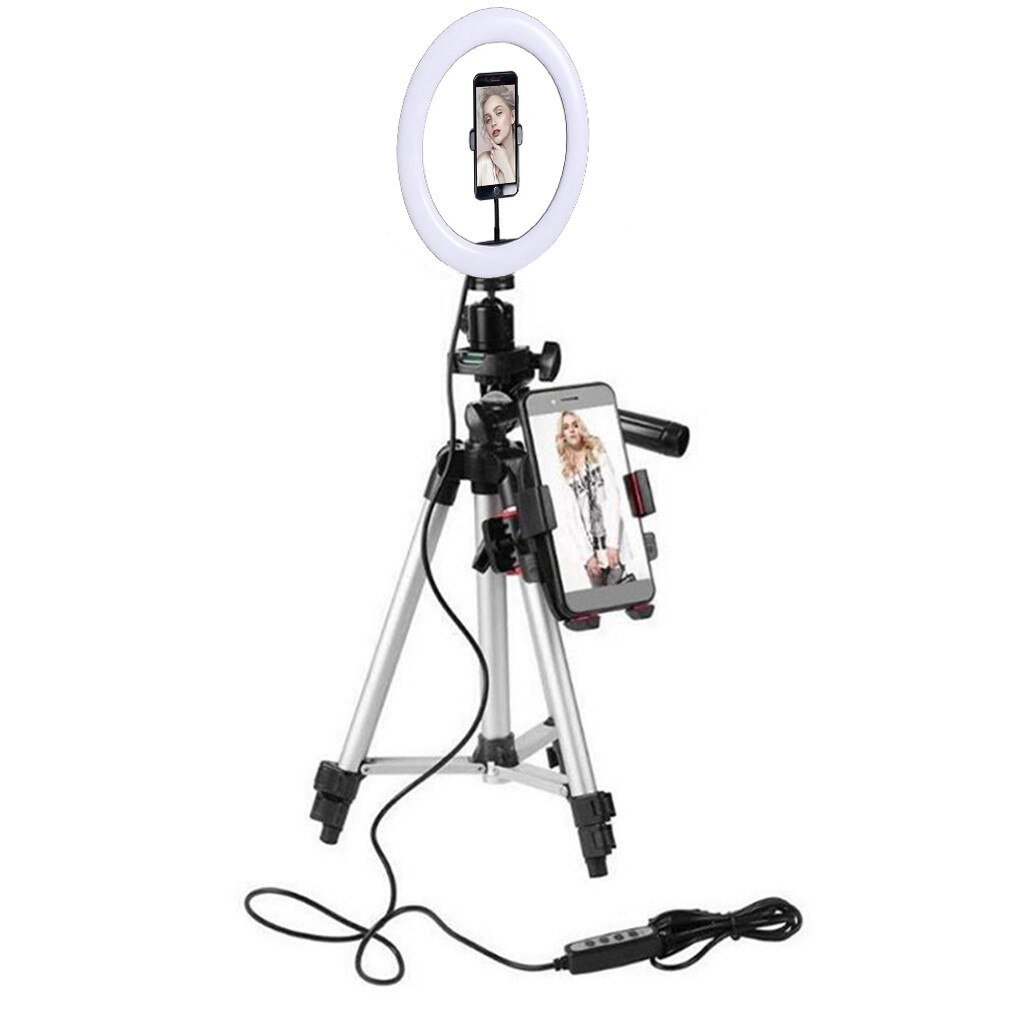 8IN LED SMD Ring Light Kit With Stand Dimmable 5500K For Camera Makeup Phone With Phone Holder Selfie Photo Video Photography