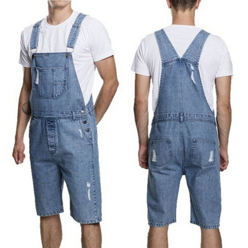 Salopette en jean déchiré pour hommes, salopette en Denim, grande taille, à la