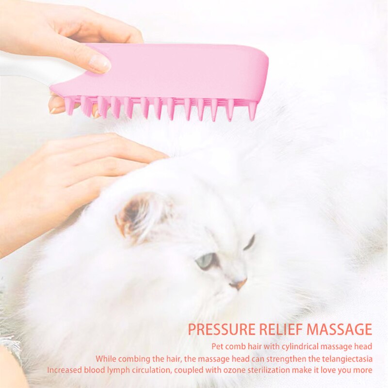 Pet Cat Dog Massage Comb Antibacterial Ozone Deodorant Grooming Hair Off Brush Hair Removal Brush Sofa Clothes Cleaning