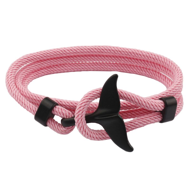 Summer Handmade Whale Tail Viking Rope String Bracelet Beach Surfing Paracord Wristband Jewelry Unisex: PK