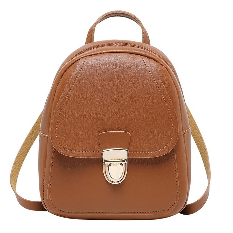 Korean Style Girls' Backpack Multi-Function Small Back Pack Women Shoulder Hand Bags Female Bagpack School Bag Pack: brown 1