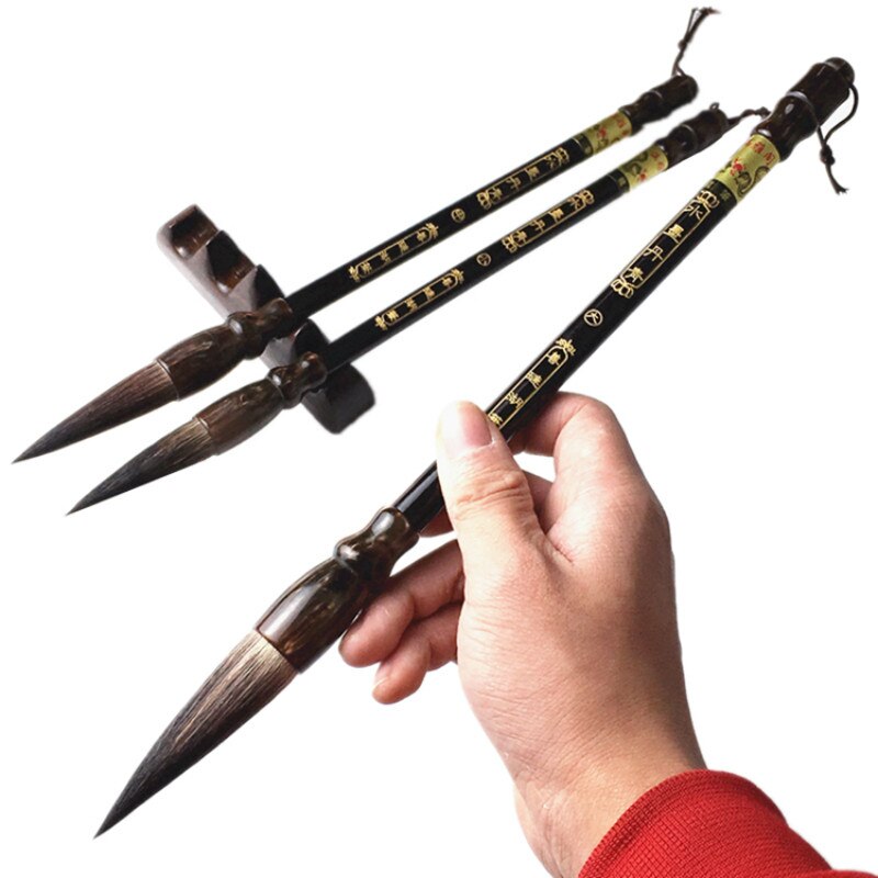 3pcs/set Chinese Calligraphy Brush Pen Set for Bear Hair Writing Brush Couplets Running Cursive Script Brush Pen Set