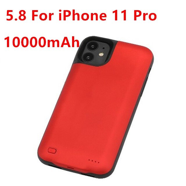 Hot 10000mAh ładowarka etui do iphone 6 6s 7 8 Plus Power Bank etui do ładowania dla iphone 11 Pro Max power bank Case: Red i11pro